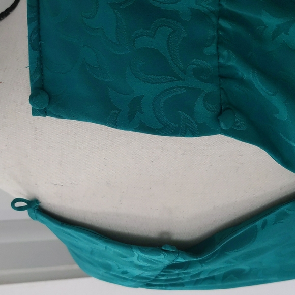 Vintage Turquoise Pleated Dress - Picture 5 of 6